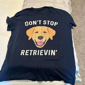 Navy Blue Dog Graphic T-Shirt